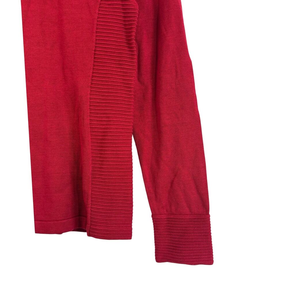 NWT Carlisle Women’s Crewneck Sweater Pepper Red Silk Cotton Ribbed Size S - Picture 6 of 10